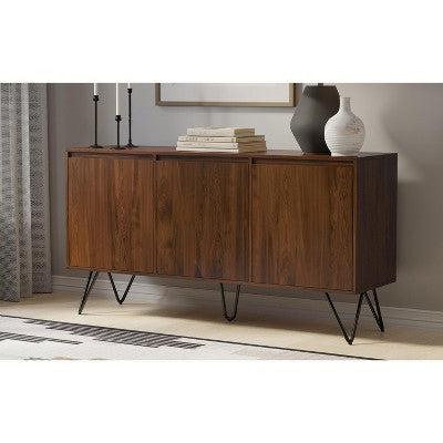 Bufet 60 cali, fornir orzechowy, 3 drzwi