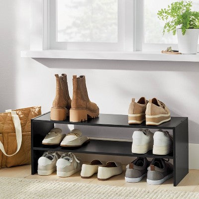 Czarna półka modułowa na buty